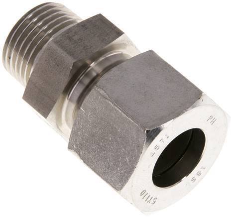 [F2AAV] Racor de corte recto de acero inoxidable 16L y R1/2'' con rosca macho 400 bar ISO 8434-1