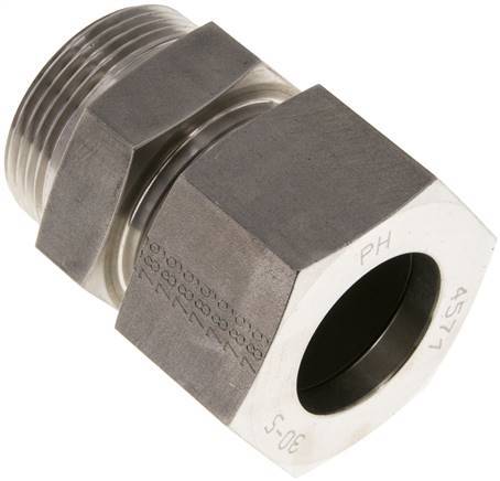 [F2AAY] Racor de corte recto de acero inoxidable 30L y R1-1/4'' con rosca macho 400 bar ISO 8434-1