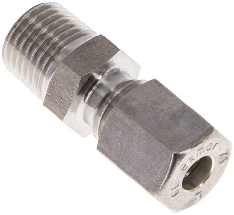 [F2AB3] Raccord à compression droit en acier inoxydable 6L & R1/4'' à filetage mâle 315 bar ISO 8434-1