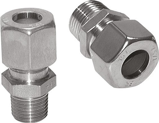 [F2AB6] 8L & R1/4'' Stainless Steel Straight Compression Fitting with Male Threads 315 bar ISO 8434-1