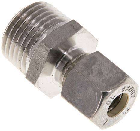 [F2AB8] 8L & R1/2'' RVS Rechte Knelfitting Buitendraad 315bar ISO 8434-1