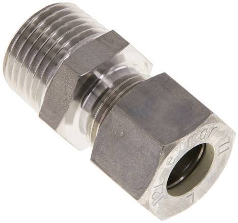 [F2ABE] 12L & R1/2'' RVS Rechte Knelfitting Buitendraad 315bar ISO 8434-1