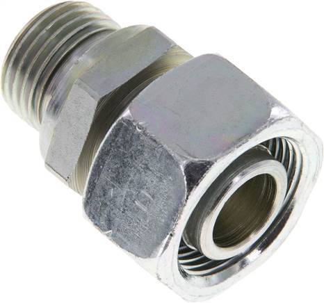 [F2AFF] 18L & G1/2'' Acier zingue Raccord tournant droit avec filetage mâle 315 bar NBR Ajustable ISO 8434-1