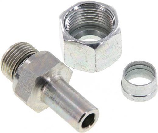 [F2AFR] 12S & G3/8'' Verzinkter Stahl Gerades Drehgelenk mit Außengewinde 630 bar NBR Einstellbar ISO 8434-1