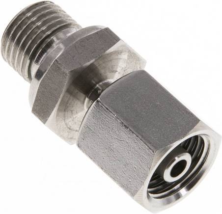 [F2AGN] 6S y G1/4'' Rótula recta de acero inoxidable con rosca macho 630 bar FKM Ajustable ISO 8434-1