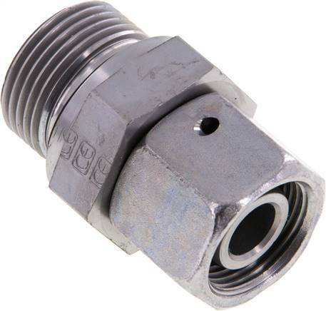 [F2AH9] 15L & G3/4'' Acier zingue pivotant droit avec filetage mâle 315 bar Joint torique NBR Cône d'etancheite reglable ISO 8434-1