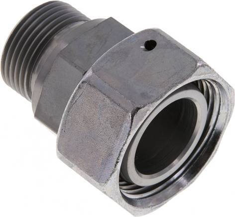 [F2AHE] 28L & G3/4'' Acier zingue pivotant droit avec filetage mâle 160 bar Joint torique NBR Cône d'etancheite reglable ISO 8434-1