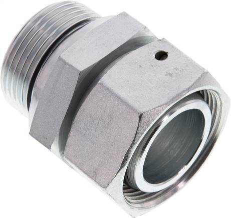 [F2AHF] 35L & G1-1/4'' Acier zingue Raccord tournant droit avec filetage mâle 160 bar Joint torique NBR Cône d'etancheite Reglable ISO 8434-1