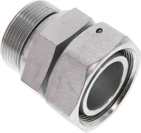 [F2AHG] 42L & G1-1/2'' Acier zingue Raccord tournant droit avec filetage mâle 160 bar Joint torique NBR Cône d'etancheite Reglable ISO 8434-1