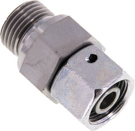 [F2AHN] 12S & G1/2'' Acier zingue pivotant droit avec filetage mâle 630 bar Joint torique NBR Cône reglable ISO 8434-1
