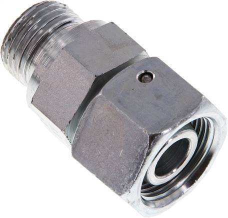 [F2AHQ] 16S & G1/2'' Acier zingue pivotant droit avec filetage mâle 400 bar Joint torique NBR Cône d'etancheite reglable ISO 8434-1