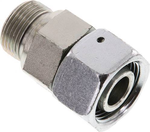 [F2AHR] 20S & G3/4'' Acier zingue Raccord tournant droit avec filetage mâle 400 bar Joint torique NBR Cône ajustable ISO 8434-1