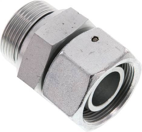 [F2AHT] 30S & G1-1/4'' Acero zincado Rótula recta con rosca macho 400 bar Junta tórica de NBR Cono de estanquidad Ajustable ISO 8434-1