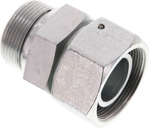 [F2AHU] 38S & G1-1/2'' Emerillon droit en acier zingue avec filetage mâle 315 bar Joint torique NBR Cône d'etancheite Ajustable ISO 8434-1