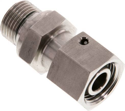 [F2AHZ] 12L et G3/8'' en acier inoxydable pivotant droit avec filetage mâle 315 bar Joint torique FKM Cône reglable ISO 8434-1