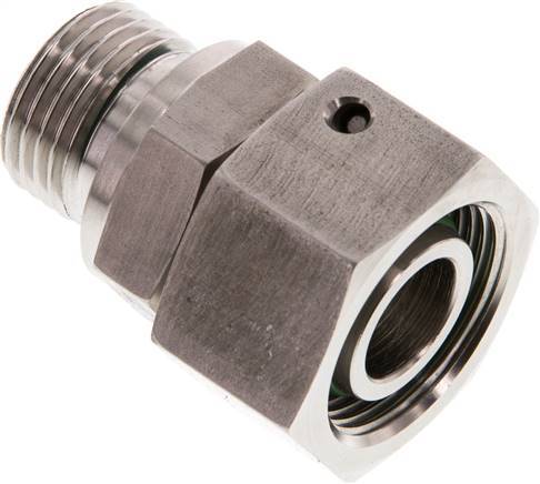 [F2AJ5] Emerillon droit en acier inoxydable 18L et G1/2'' avec filetage mâle 315 bar Joint torique FKM Cône reglable ISO 8434-1