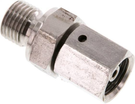 [F2AJB] 6S & G1/4'' pivotant droit en acier inoxydable avec filetage mâle 630 bar Joint torique FKM Cône reglable ISO 8434-1