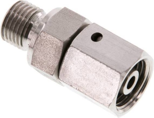 [F2AJC] 8S & G1/4'' Emerillon droit en acier inoxydable avec filetage mâle 630 bar Joint torique FKM Cône reglable ISO 8434-1