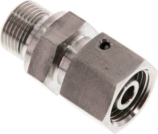 [F2AJD] 10S & G3/8'' Swivel droit en acier inoxydable avec filetage mâle 630 bar Joint torique FKM Cône reglable ISO 8434-1