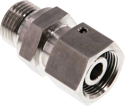 [F2AJF] 14S & G1/2'' Swivel droit en acier inoxydable avec filetage mâle 630 bar Joint torique FKM Cône reglable ISO 8434-1