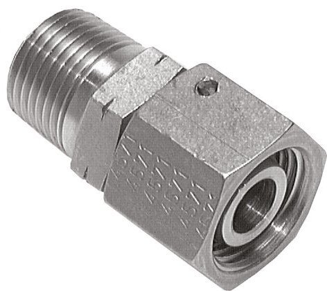 [F2AM8] 28L et 1'' NPT Acier inoxydable droit avec filetage mâle 160 bar Joint torique FKM Cône d'etancheite reglable ISO 8434-1