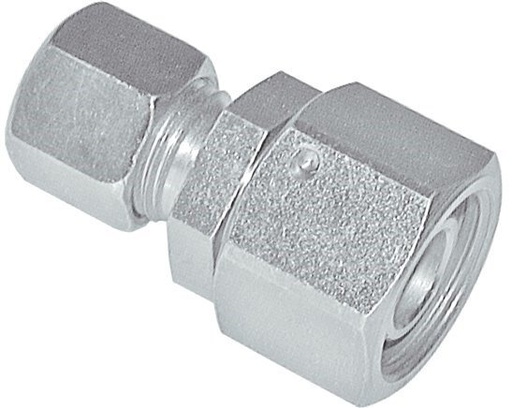 [F2AUB] 20S & 25S Acier zingue Raccord de coupe droit avec emerillon 400 bar Joint torique NBR Cône d'etancheite ISO 8434-1