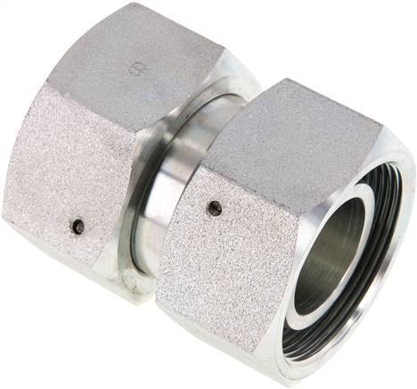 [F2B2Z] 38S Zink plated Steel Straight with Swivel 315 bar NBR O-ring Sealing Cone ISO 8434-1