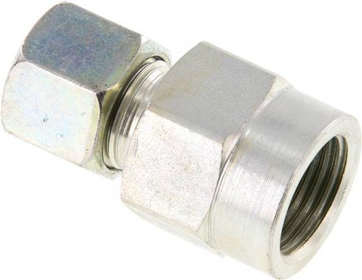 [F2B6B] 10S & G1/2'' Zink plated Steel Straight Cutting Fitting with Female Threads for Pressure Gauges 630 bar ISO 8434-1