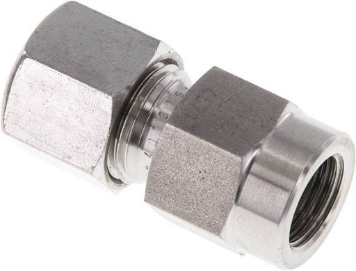 [F2B6F] Accesorio de corte recto de acero inoxidable 10L y G1/4'' con rosca hembra para manómetros de 315 bar ISO 8434-1