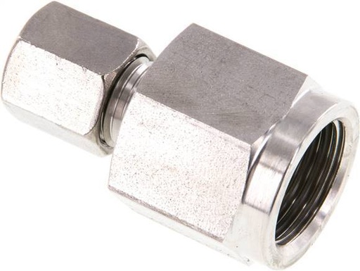 [F2B6H] 6S & G1/2'' Stainless Steel Straight Cutting Fitting with Female Threads for Pressure Gauges 630 bar ISO 8434-1