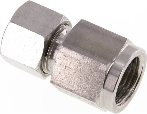 [F2B6M] 12S & G1/2'' Stainless Steel Straight Cutting Fitting with Female Threads for Pressure Gauges 630 bar ISO 8434-1