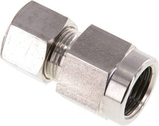 [F2B6V] 12S & G1/2'' Stainless Steel Straight Compression Fitting with Female Threads for Pressure Gauges 400 bar ISO 8434-1