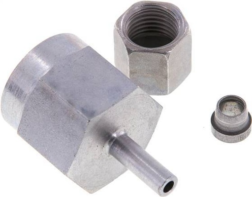 [F2B72] 6S & G1/2'' pivotant droit en acier zingue avec filetage femelle pour manomètres 630 bar ISO 8434-1