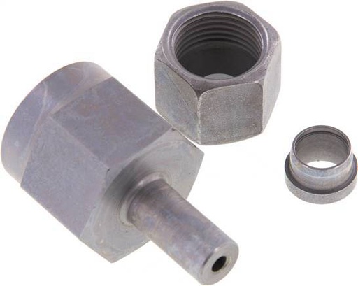 [F2B74] 10S & G1/2'' pivot droit en acier zingue avec filetage femelle pour manomètres 630 bar ISO 8434-1