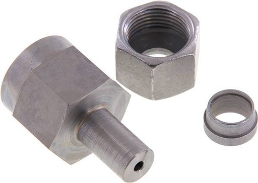 [F2B75] 12S & G1/2'' pivot droit en acier zingue avec filetage femelle pour manomètres 630 bar ISO 8434-1