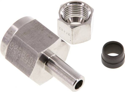 [F2B7C] 10S & G1/2'' Stainless Steel Straight Swivel with Female Threads for Pressure Gauges 630 bar ISO 8434-1