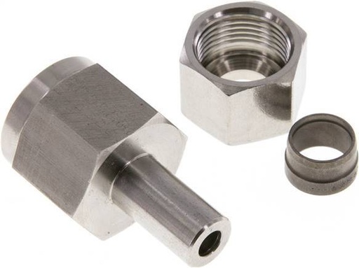 [F2B7D] 12S & G1/2'' Swivel droit en acier inoxydable avec filetage femelle pour manomètres 630 bar ISO 8434-1