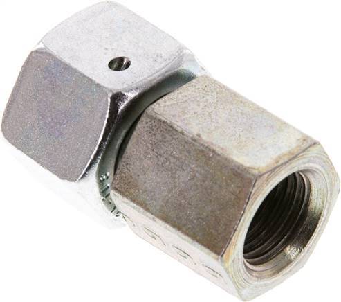 [F2B7H] 12L & G1/4'' pivot droit en acier zingue avec filetage femelle pour manomètres 315 bar cône d'etancheite NBR ISO 8434-1