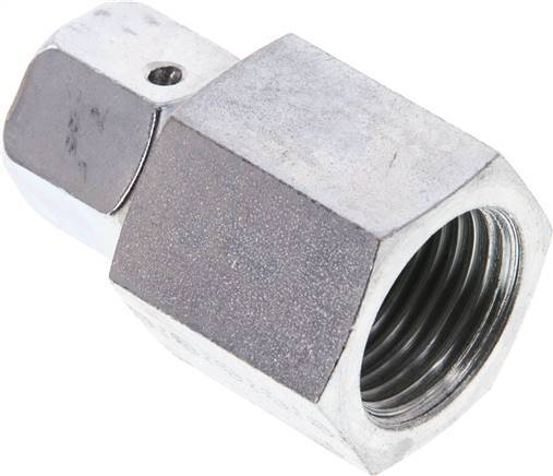 [F2B7K] 8S & G1/2'' Raccord tournant droit en acier zingue avec filetage femelle pour manomètres 630 bar Cône d'etancheite NBR ISO 8434-1