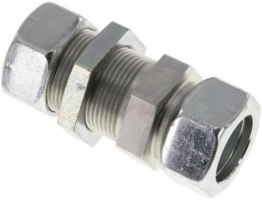 [F2B86] 28L Zink plated Steel Straight Cutting Fitting Bulkhead 160 bar ISO 8434-1