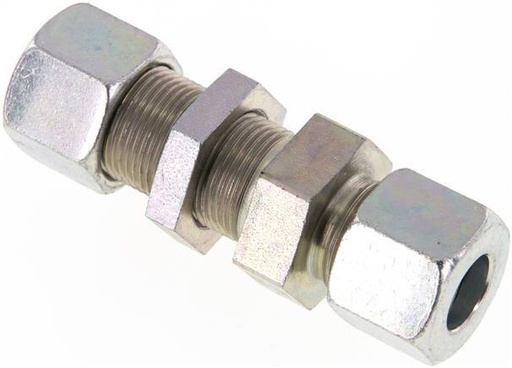 [F2B8D] 14S Zink plated Steel Straight Cutting Fitting Bulkhead 630 bar ISO 8434-1