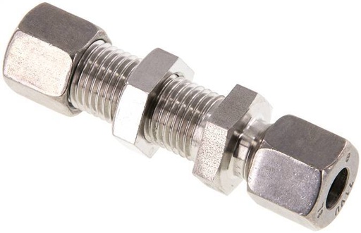 [F2B8M] Accesorio de corte recto de acero inoxidable 8L Pasamuros 315 bar ISO 8434-1