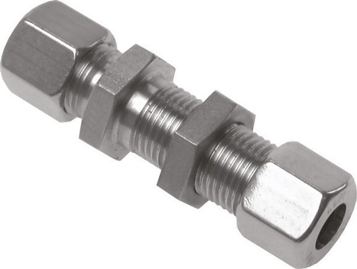 [F2B97] 38S Stainless Steel Straight Cutting Fitting Bulkhead 315 bar ISO 8434-1