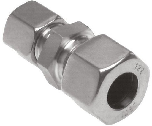 [F2BCQ] Accesorio de compresión recto de acero inoxidable de 6L y 12L 315 bar ISO 8434-1