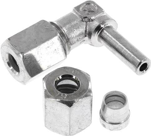 [F2BRU] 6L Zink plated Steel Elbow Cutting Fitting with Swivel 315 bar NBR Adjustable ISO 8434-1