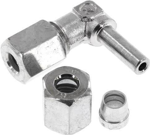 [F2BRU] Racor de corte acodado de acero cincado 6L con rótula 315 bar NBR ajustable ISO 8434-1