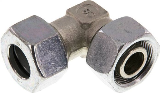 [F2BRZ] Accesorio de corte en codo de acero 18L galvanizado con rótula 315 bar NBR ajustable ISO 8434-1