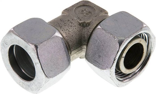 [F2BS2] Accesorio de corte en codo de acero galvanizado 22L con rótula 160 bar NBR ajustable ISO 8434-1