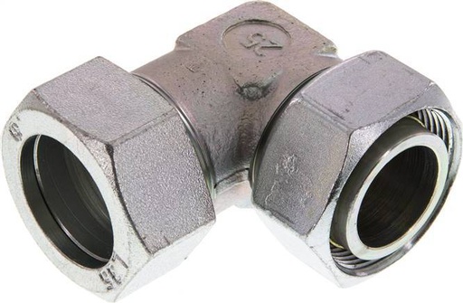 [F2BS4] Accesorio de corte en codo de acero galvanizado 35L con rótula 160 bar NBR ajustable ISO 8434-1