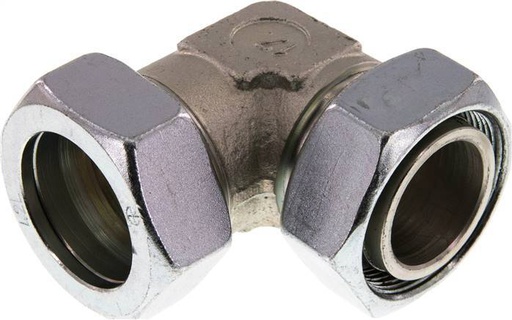 [F2BS5] Accesorio de corte en codo de acero galvanizado 42L con rótula 160 bar NBR ajustable ISO 8434-1